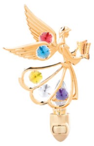 24k Gold Plated Angel w/Hymn Night Light w/ Swarovski Element Crystal (7 Colors)