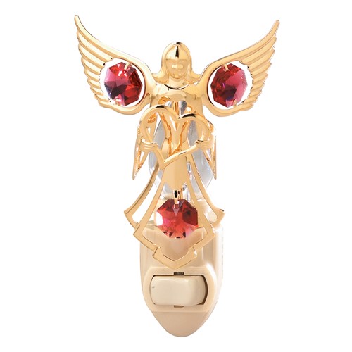 24k Gold Plated Angel w/Heart Night Light/Swarovski Element Crystal (6 colors)