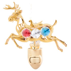 24k Gold Plated Deer Night Light w/ Swarovski Element Crystal (7 colors)