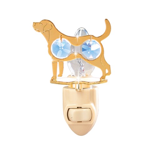 24k Gold Labrador Retriever (Dog) Night Light/Swarovski Element (6 colors)