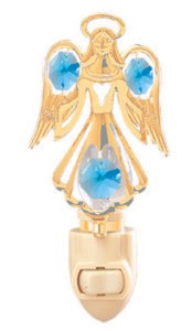 24k Gold Plated Angel w/Open Arms Night Light w/ Swarovski Element (6 Colors)