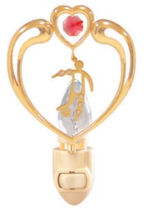 24k Gold Plated Soccer Night Light w/ Swarovski Element Crystal (6 Colors)