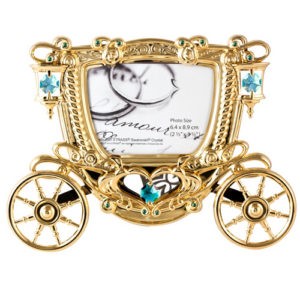 24K Gold Plated Carriage 2R Picture Frame W/Swarovski | Mascot USA