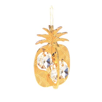 24K Gold Plated Pineapple Twins Ornament W/ Swarovski | Mascot USA