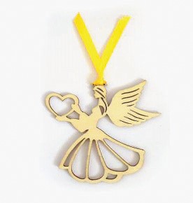 Guardian Angel W/Heart Pressed Wood Ornaments/Bookmarks | Mascot USA