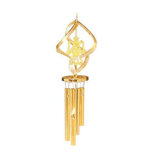 24k Gold Plated Angel Wind Chimes w/Clear Swarovski Element Crystal