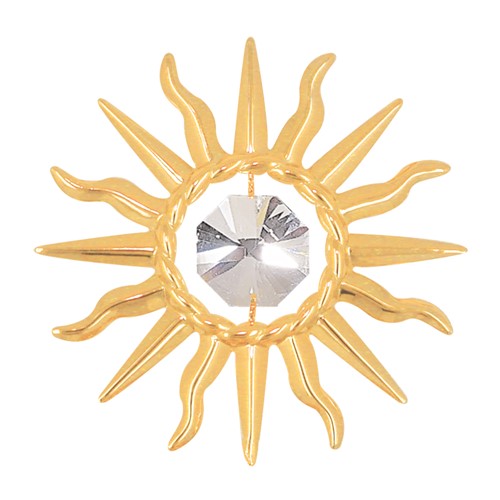 24k Gold Plated Large Sunburst Magnet w/Clear Swarovski Element Crystal