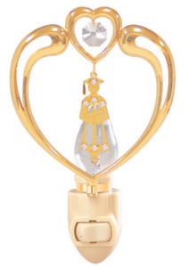 24K Gold Plated Graduate Night Light W/Clear Swarovski | Mascot USA