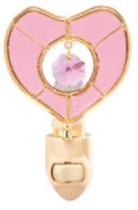 Heart Stained Glass Night Light (Clear/Pink)
