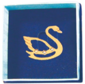 24k Gold Plated Swan Brooches w/Swarovski Element Crystal (Box Included)