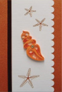 (Set of 4) Seashell Quilling Small Paper Cards w/envelopes