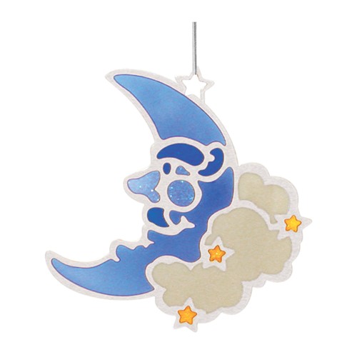 Set of 2 Moon Small Epoxy Window Decoration