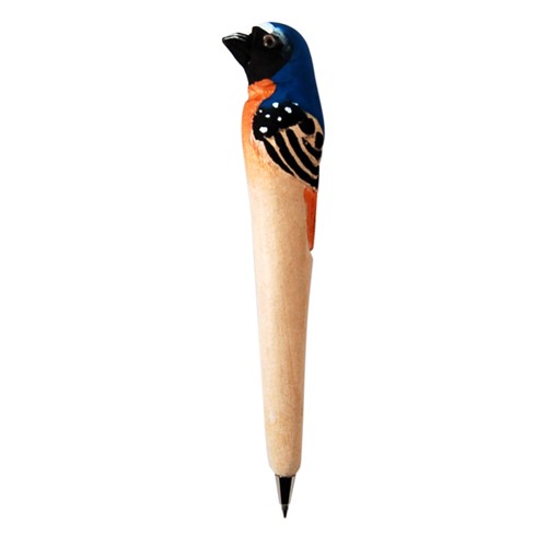 One Of A Kind Blue Bird Hand Carved Wood Pens