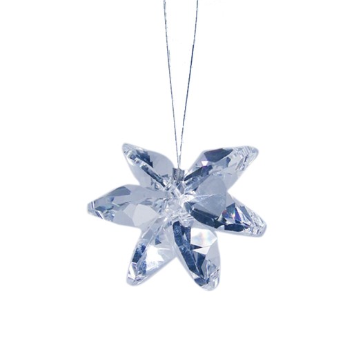 Snowflake Crystal Charm Ornament w/Clear Swarovski Element Crystal