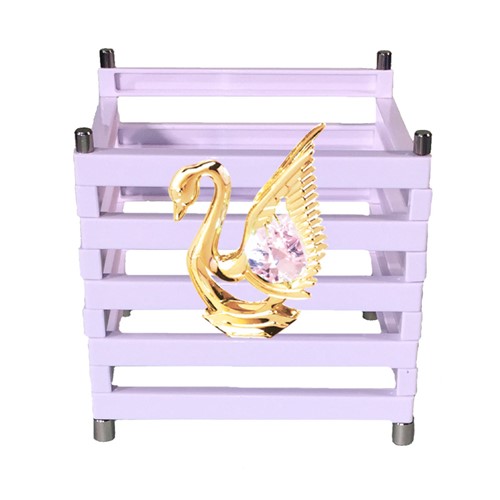 "Open Me" Multi-Purpose Decorative Container w/24K Gold Plated Swan Sun Catcher