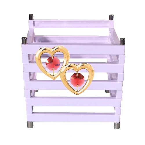 "Open Me" Multi-Purpose Container w/24K Gold Plated Twin Hearts Sun Catcher