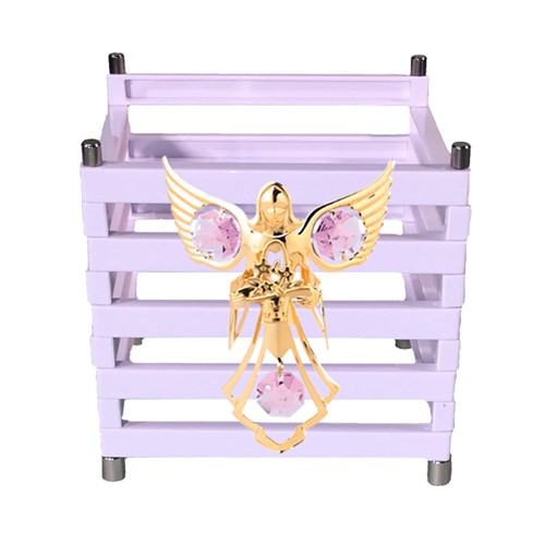 "Open Me" Multi-Purpose Container w/24K Gold Plated Angel w/Flowers Sun Catcher
