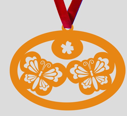 (SET OF 5) TWIN BUTTERFLIES PAPER ORNAMENT/BOOKMARK