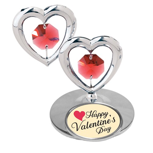 CH Twin Hearts On Stand Happy Valentine'S Day Swarovski | Mascot USA
