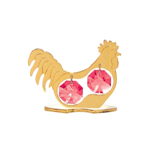 MASCOTUSA Gold Plated Rooster Free Standing Made with Crystals From Swarovski