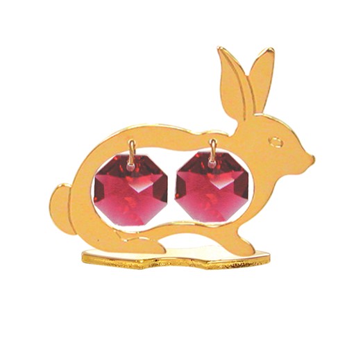 Gold Plated Rabbit Free Standing W/ Swarovski | Mascot USA