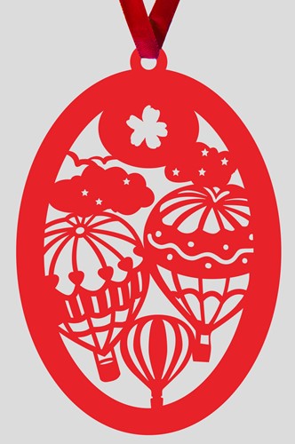 (SET OF 5) HOT AIR BALLOONS PAPER ORNAMENT/BOOKMARK