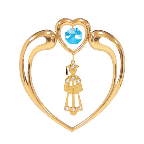 Mascotusa Gold Plated Graduate Sun Catcher Made with Swarovski Crystals
