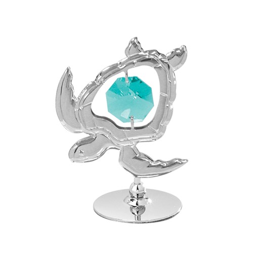 Mascotusa Chrome Sea Turtle on Stand Made with Crystals from Swarovski(9 Colors)