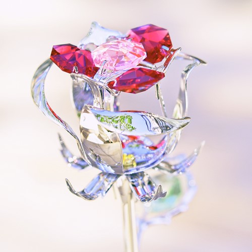 Chrome Plated Rose Small Petal Tabletop W/ Swarovski | Mascot USA