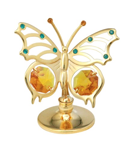 Angelwing Swarovski 24K Gold Plated Butterfly Ornament  | Mascot USA