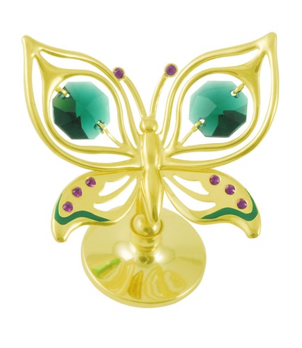 24K Gold Plated Orchid Butterfly Ornament | Mascot USA