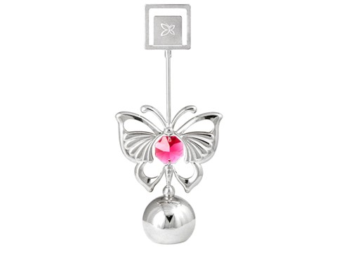 Chrome Plated Carriage Paper Weight with Red Swarovski | Mascot USA