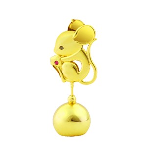 24k Gold Plated Mouse Paper Weight w/Swarovski | Mascot USA