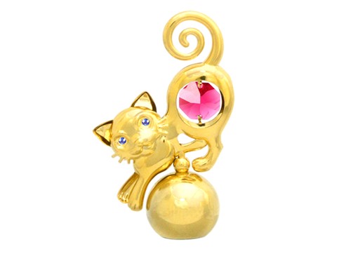 24k Gold Plated Heart & Rose Paper Weight w/ Swarovski | Mascot USA