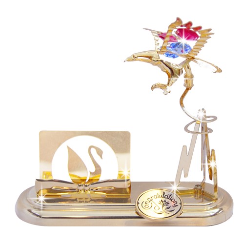24k Gold Eagle/Mountain Card Holder Congratulations | Mascot USA