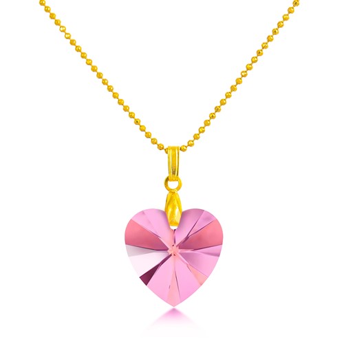 October Birthstone Swarovski Crystal Heart Pendant Necklace with Gift Box