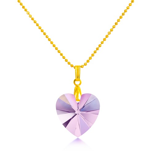 June Birthstone Swarovski Crystal Heart Pendant Necklace with Gift Box