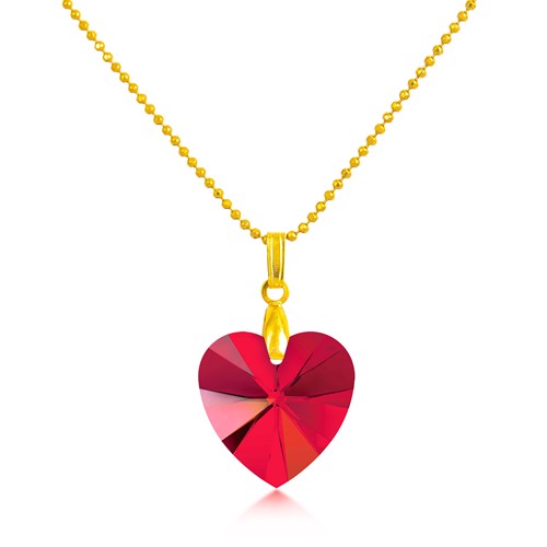 July Birthstone Swarovski Crystal Heart Pendant Necklace with Gift Box