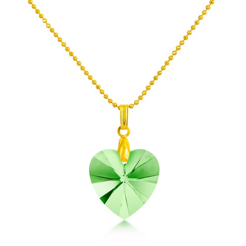 August Birthstone Swarovski Crystal Heart Pendant Necklace with Gift Box