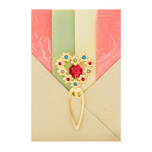 Heart Bookmark Swarovski Crystal 12 Fiber Notes and Envelopes | Mascot USA