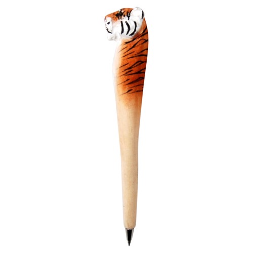 One Of A Kind Tiger (Red) Hand Carved Wood Pens