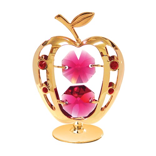 24K Gold Plated Apple Tabletop Free Standing  with Swarovski Crystal| Mascot USA