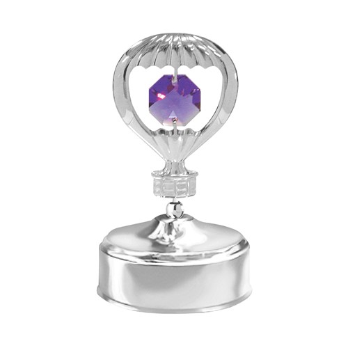 hrome Gold Plated Hot Air Balloon Music Box w/Swarovski crystal  | Mascot USA