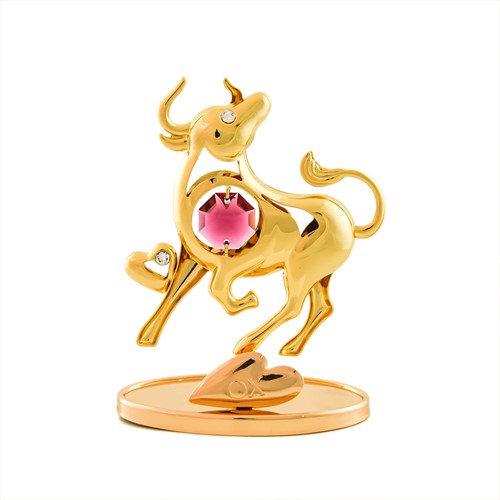 24K Gold Plated Chinese Zodiac (Tiger) On Stand With Swarovski | Mascot USA
