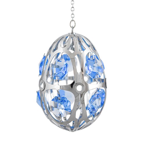 Chrome Plated Crystal Egg Ornament W/Swarovski | Mascot USA