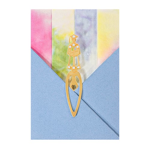 Gold-Plated Graduation Bookmark w/ 12 Handmade Watercolor Paper Notes & Envelopes
