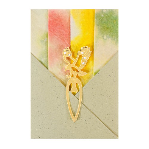 Gold-Plated Eagle Bookmark, 12 Watercolor Paper Notes & Envelopes