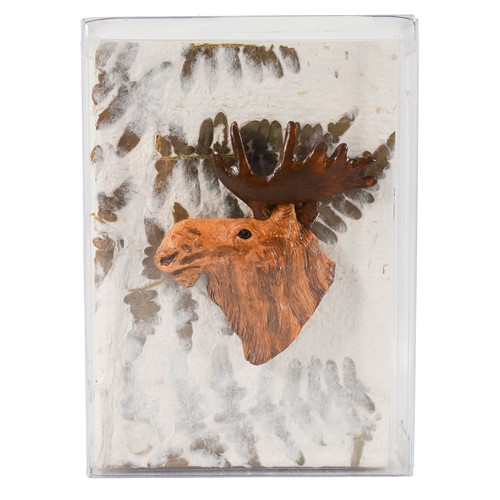 Wildlife Gift Box w/ Moose Magnet, 5 Natural Fern Paper Cards, 6 Envelopes