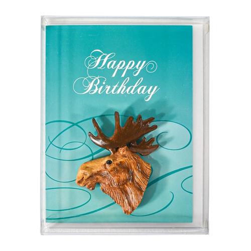 Moose Magnets, Happy Birthday Card, Envelope Gift Box