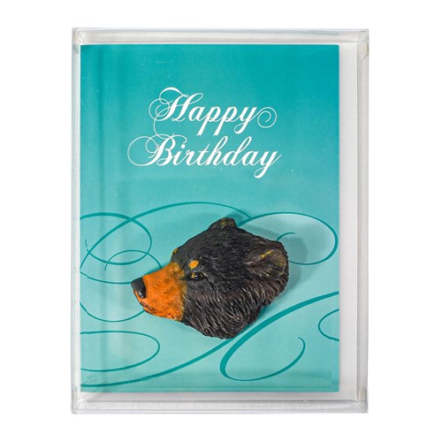 Black Bear Magnets, Happy Birthday Card, Envelope Gift Box